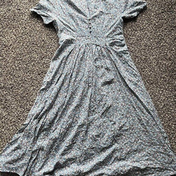 Umgee Blue & White Floral Midi Dress Flowy Cottagecore Dress - Picture 1 of 7